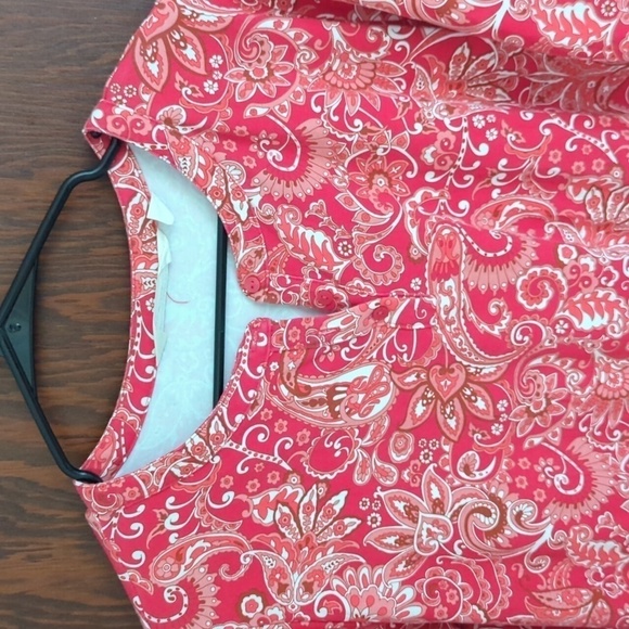 Isaac Mizrahi Bridgehampton Knit Henley Dress Red A4857191. size 1X Petite - Picture 4 of 9